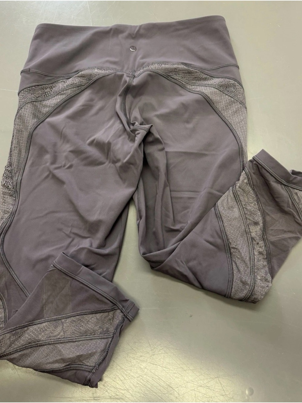 lululemon athletica Charcoal Gray High-Rise Leggings with Textured Side Panels